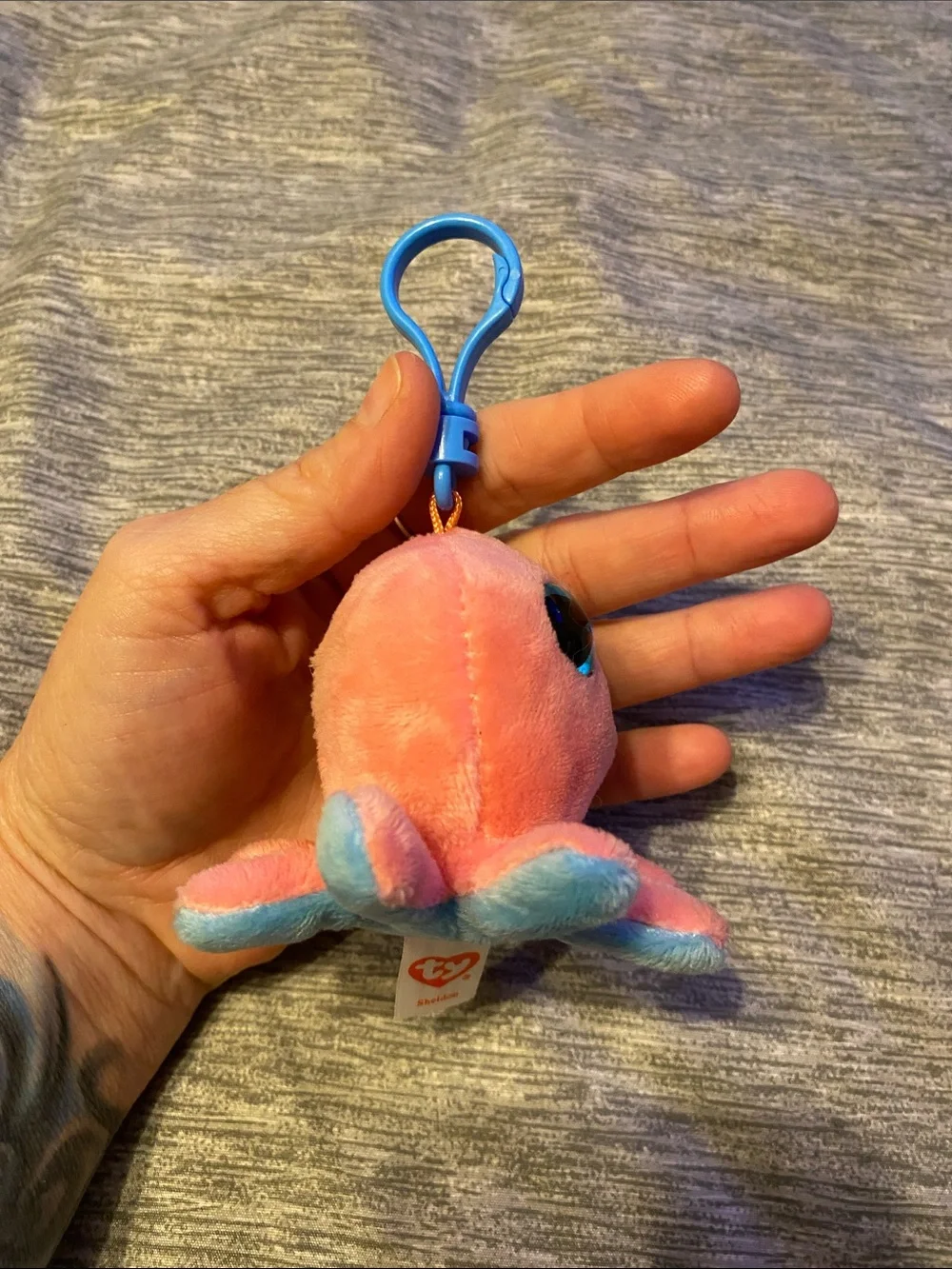 Ty Beanie Boos Sheldon Pink and Blue Octopus Clip-on NWT